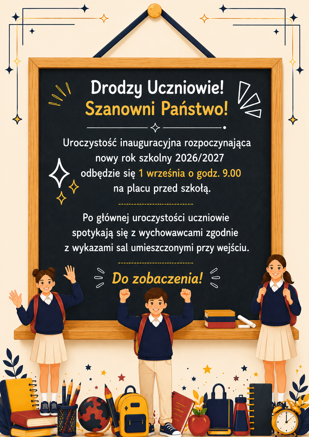 ROZPOCZĘCIE ROKU SZKOLNEGO – INFORMACJA